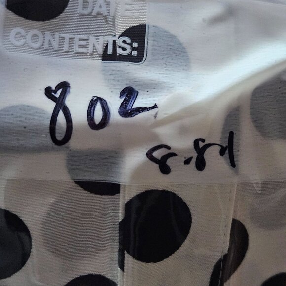 Express Womens Black White L Polka Dot Blouse Preppy Indie Patterncore Peplumcor - Picture 16 of 16